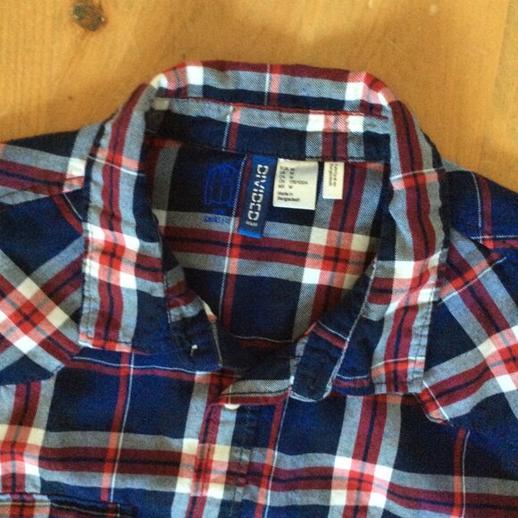 Men's H&M Slim Fit Plaid Button Up Shirt - Size M - Picture 2 of 5